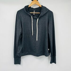 Vuori Womens Halo Essential Hoodie Sweatshirt Heather Black XL